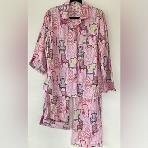 Nick & Nora Chair Pajama Set PJ Size XL Womens Shirt Pants EXCELLENT CONDITION